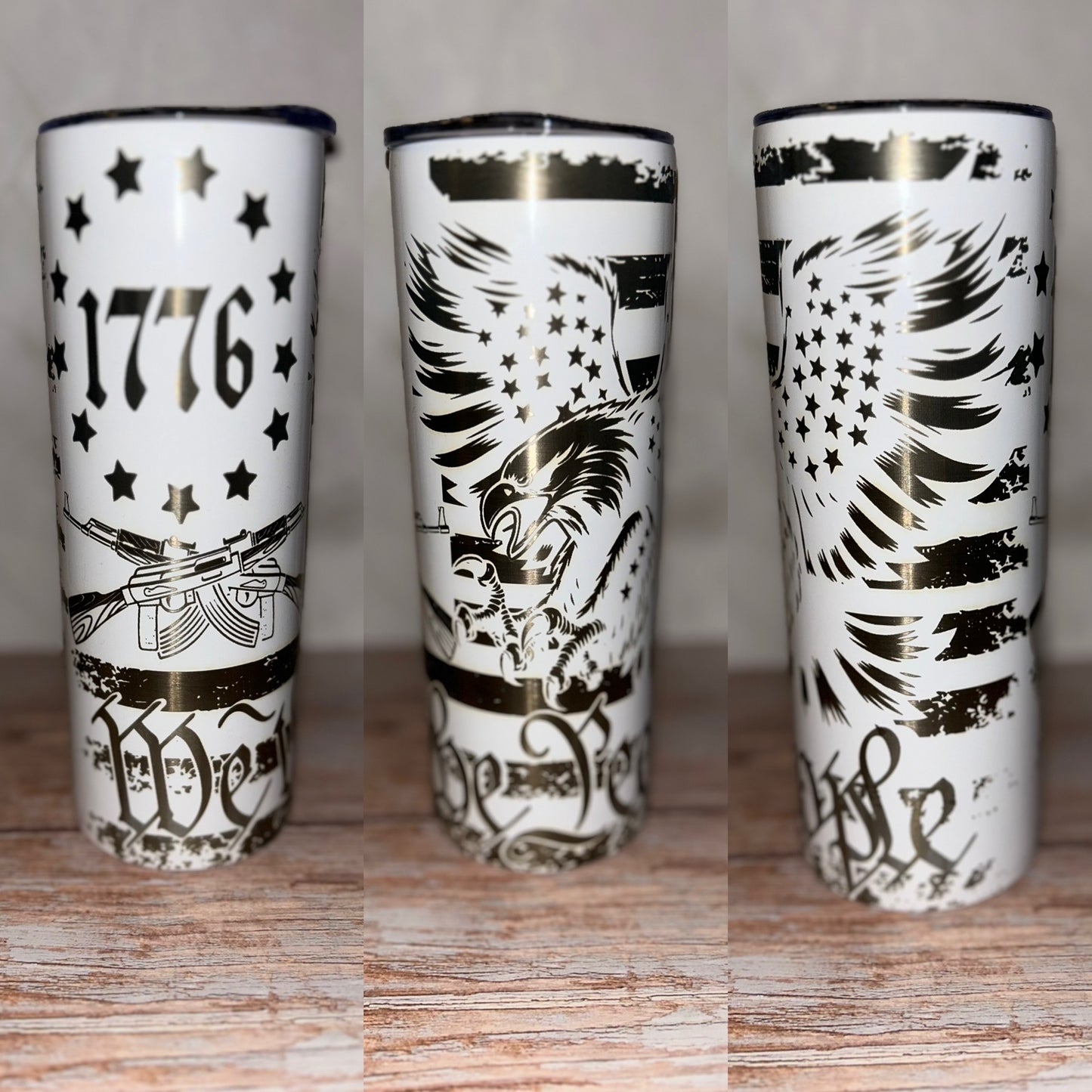 1776 eagle engraved tumbler