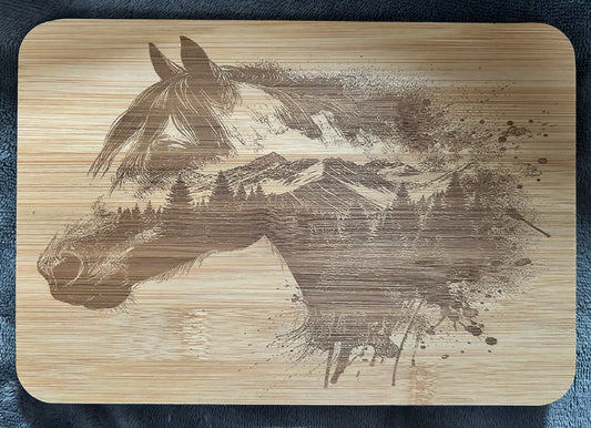 Horse landscape cutting board